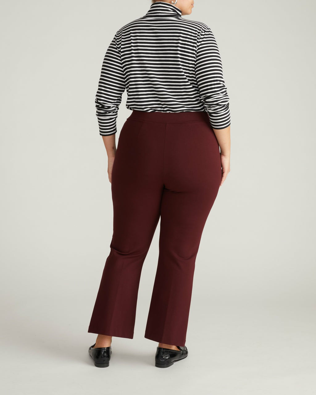 Universal Standard Amaya Ponte Kick Flare Pants - Black Cherry