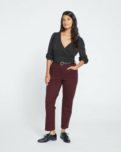 Universal Standard Cigarette Ponte Pants - Black Cherry