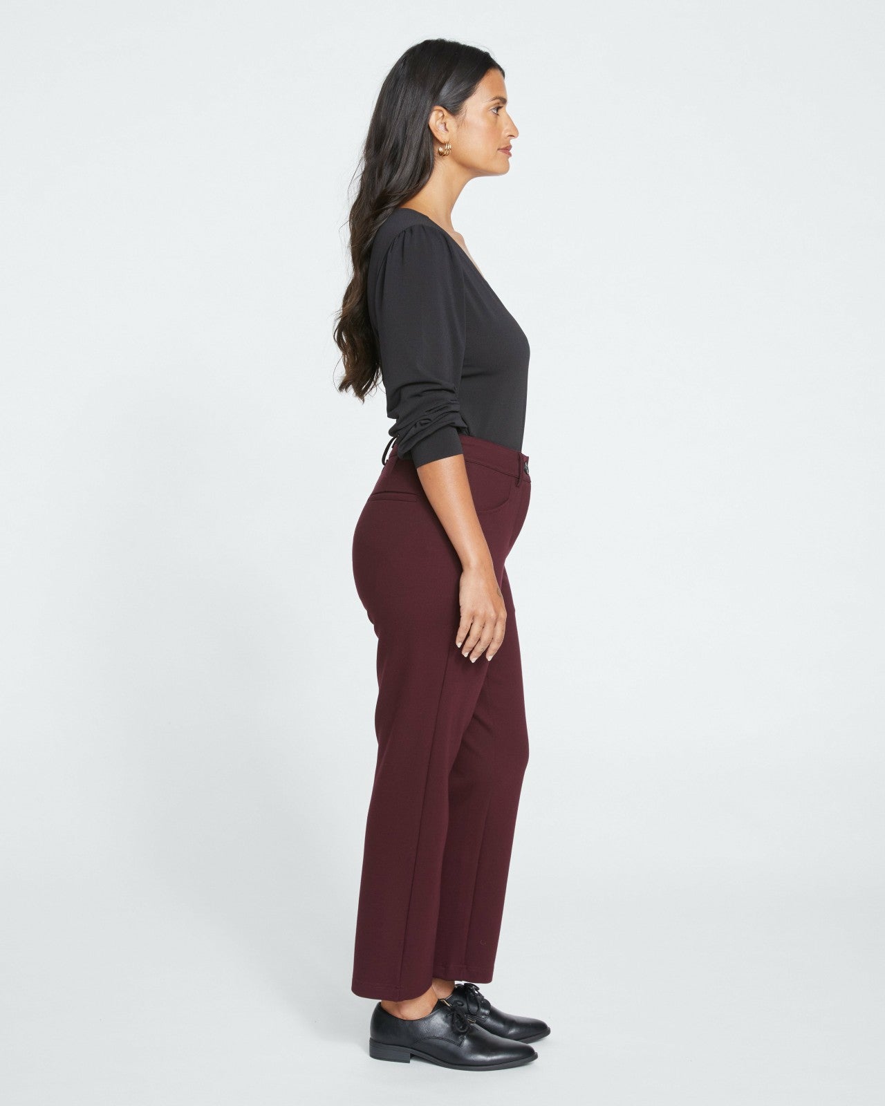 Universal Standard Cigarette Ponte Pants - Black Cherry