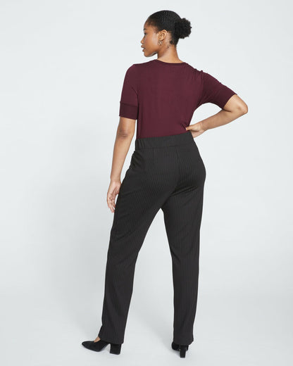 Universal Standard Smart Signature Ponte Pants Long - Slate Pinstripe