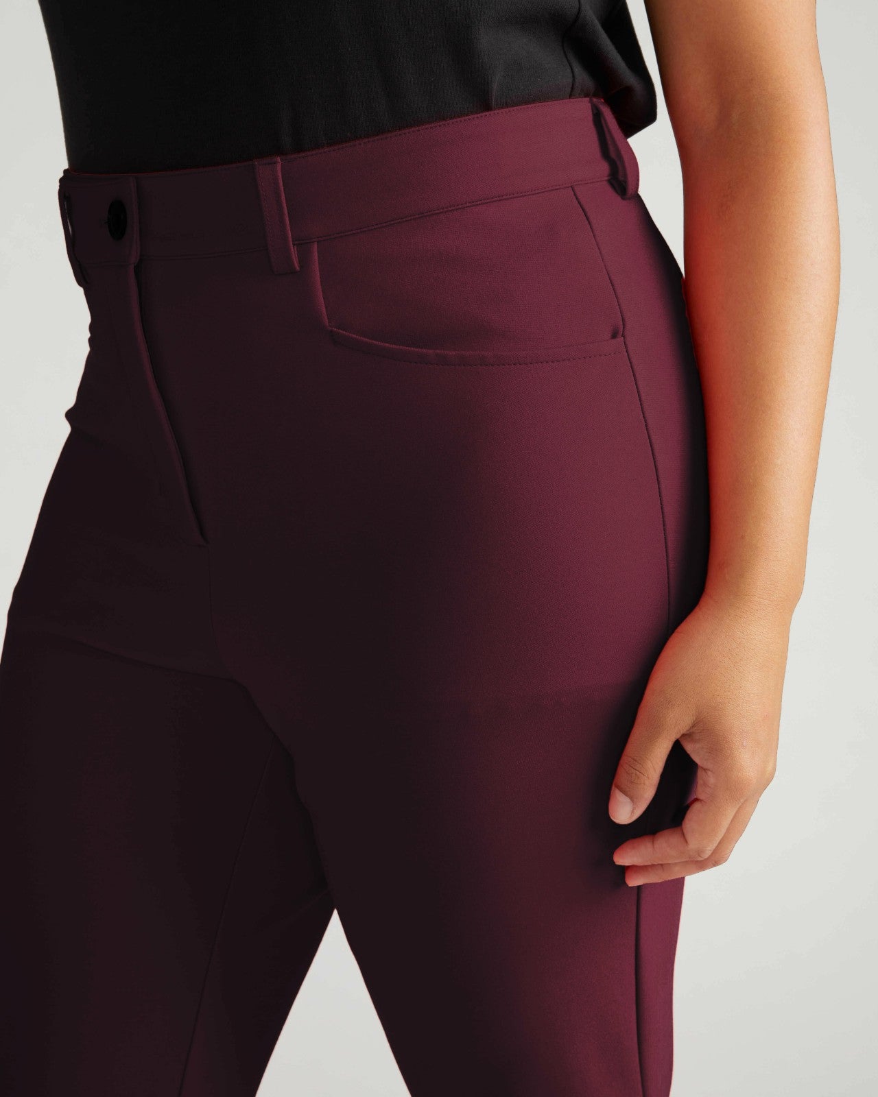 Universal Standard Long Cigarette Ponte Pants - Black Cherry