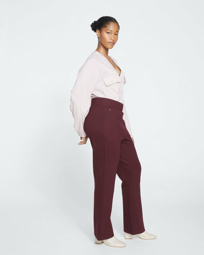 Universal Standard Pull On Bootcut Ponte Pants - Black Cherry