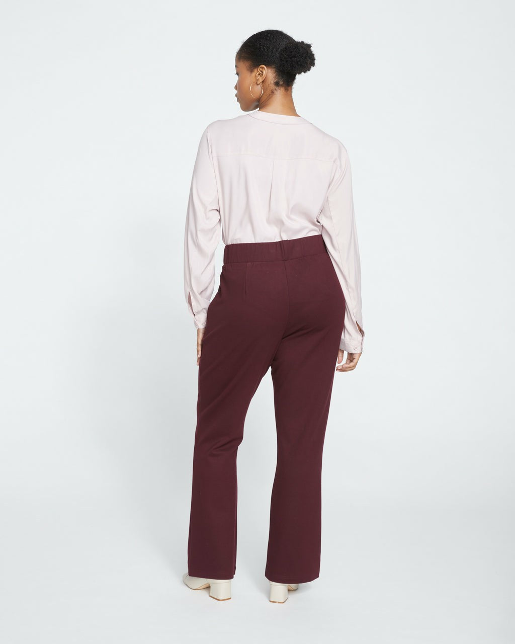 Universal Standard Pull On Bootcut Ponte Pants - Black Cherry