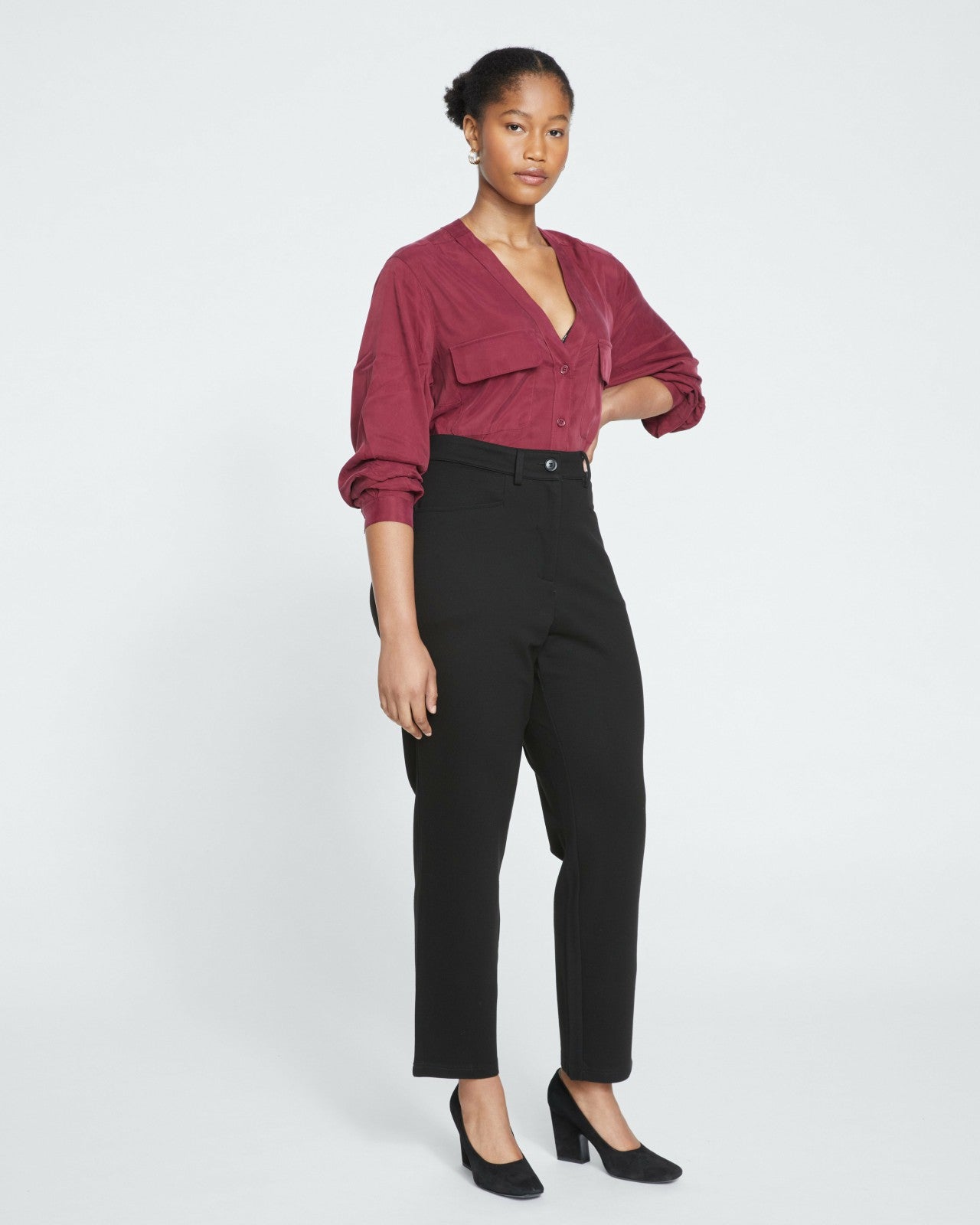 Universal Standard Long Cigarette Ponte Pants - Black