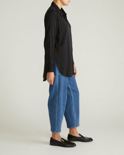 Universal Standard Cooling Stretch Cupro Artist Shirt - Black