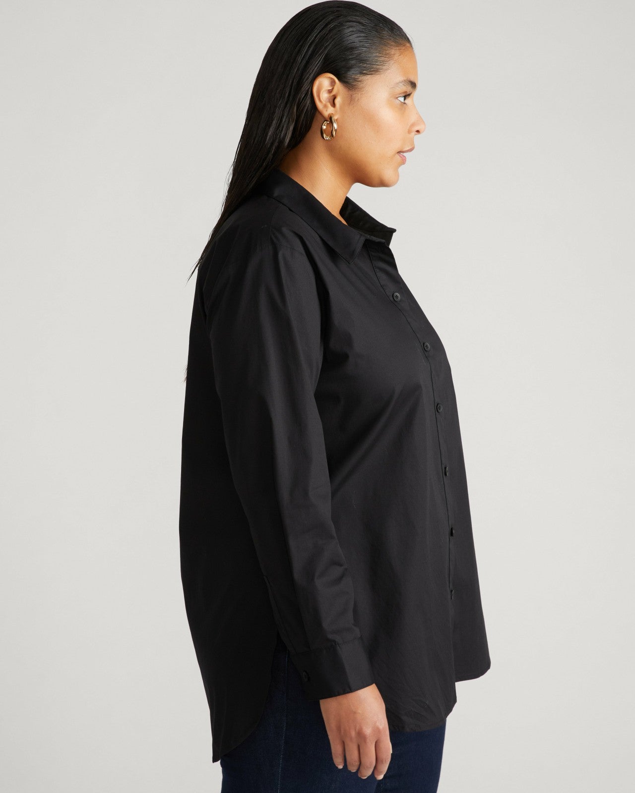 Universal Standard The Artist Poplin Shirt - Black