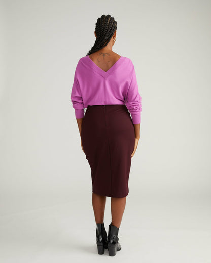 Universal Standard Anya Ponte Skirt - Black Cherry