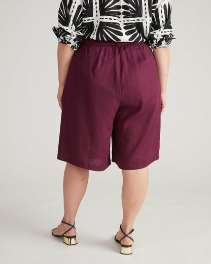 Universal Standard Seaport Tailored Linen Blend Short - Acai