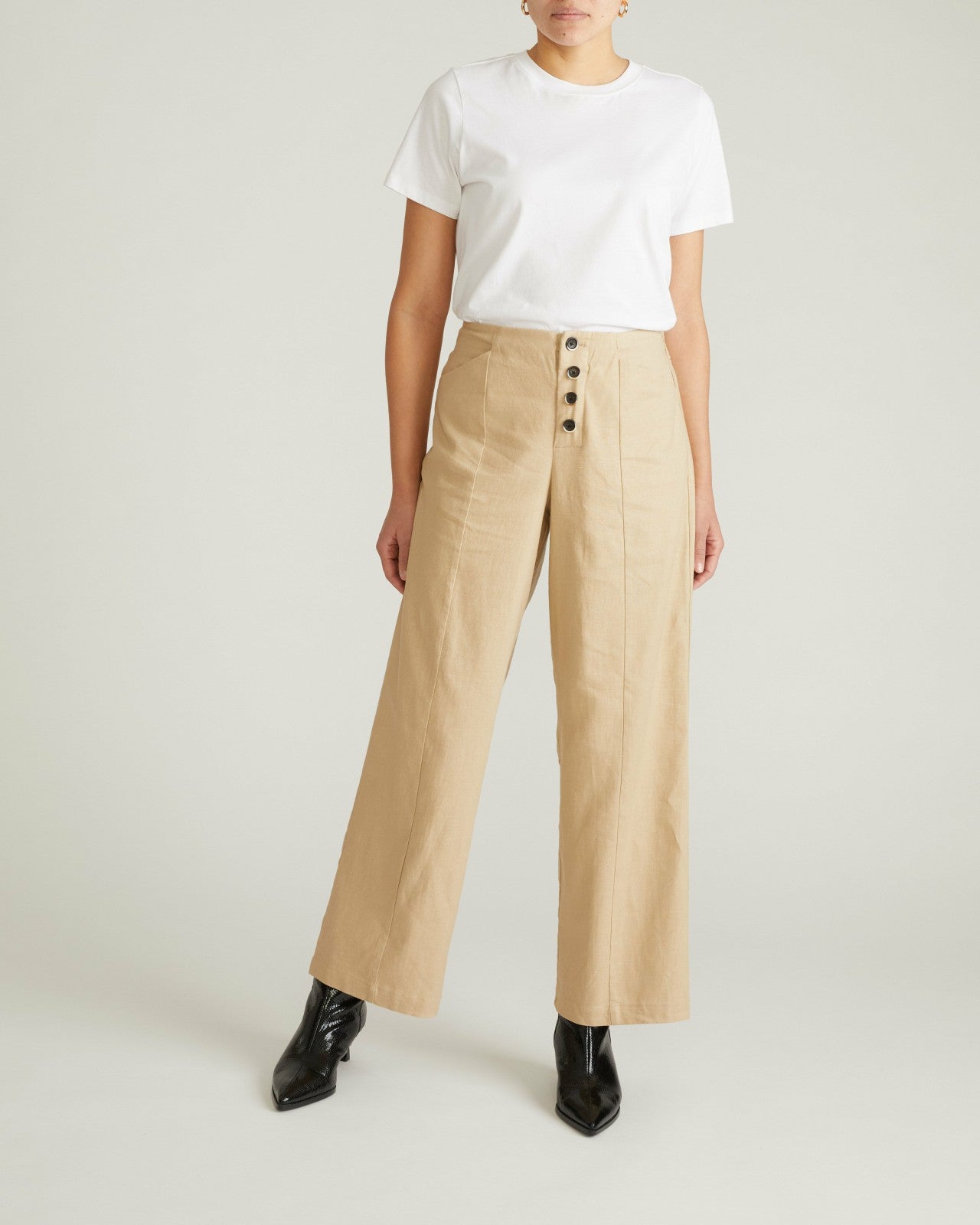Universal Standard Coastal Linen Blend Pants - Danish Coffee