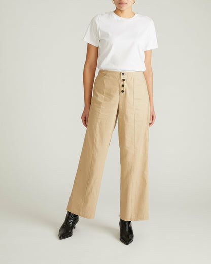 Universal Standard Coastal Linen Blend Pants - Danish Coffee