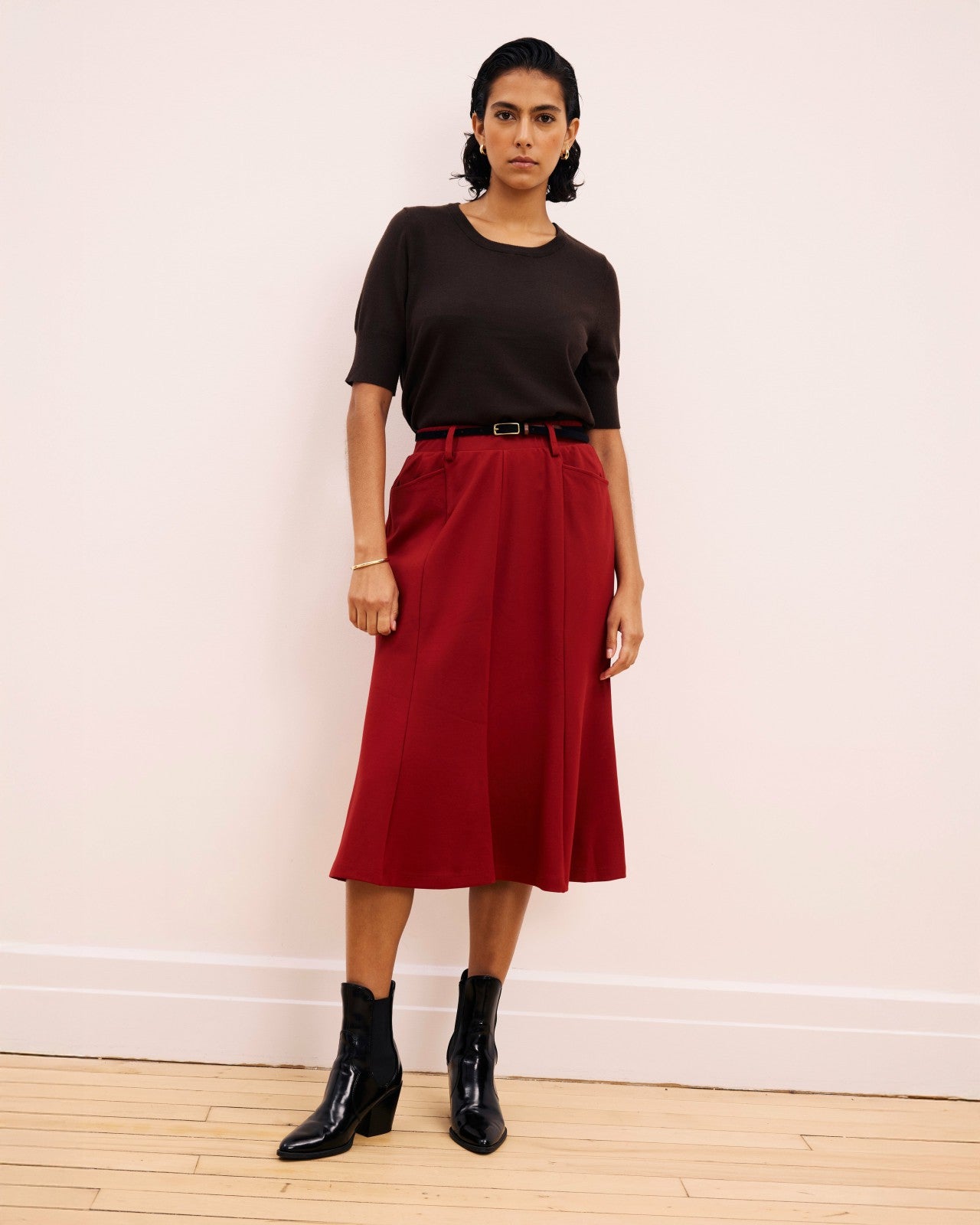 Universal Standard Carla Ponte Skirt - Garnet