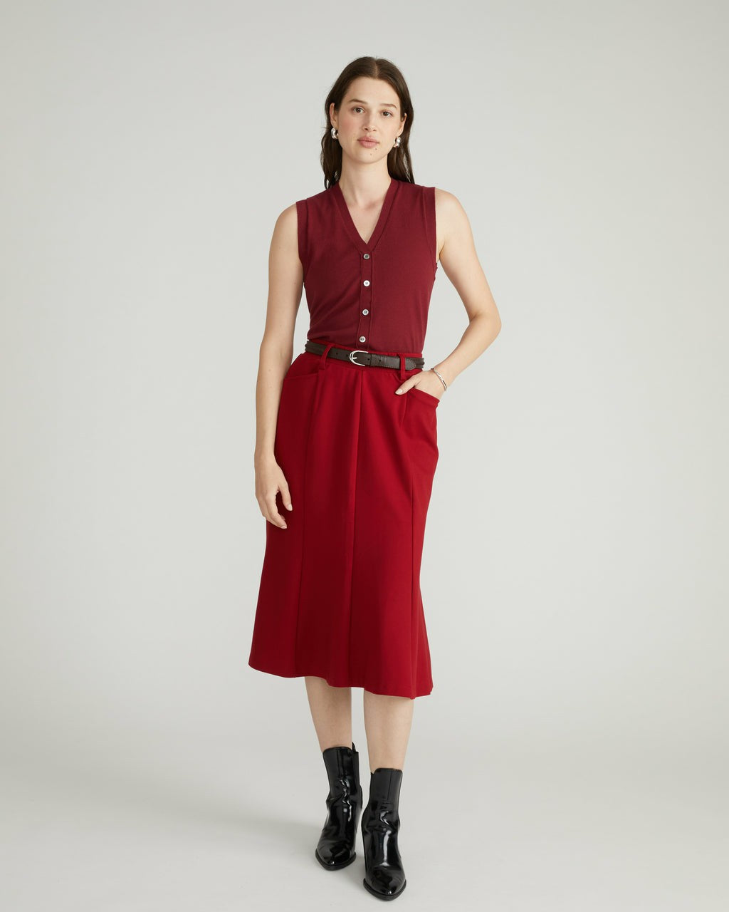 Universal Standard Carla Ponte Skirt - Garnet