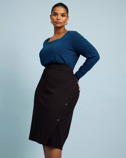 Universal Standard Anya Ponte Skirt - Espresso