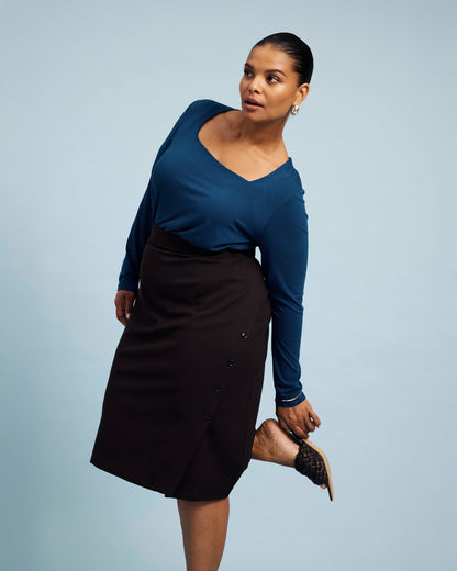 Universal Standard Anya Ponte Skirt - Espresso