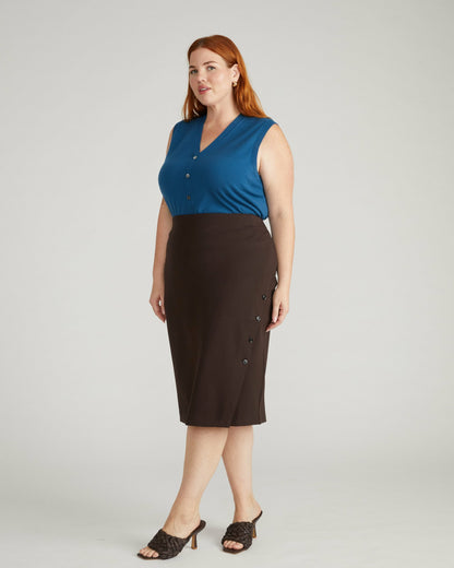 Universal Standard Anya Ponte Skirt - Espresso
