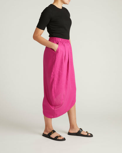 Universal Standard Geneva Linen Blend Skirt - Hyper Pink