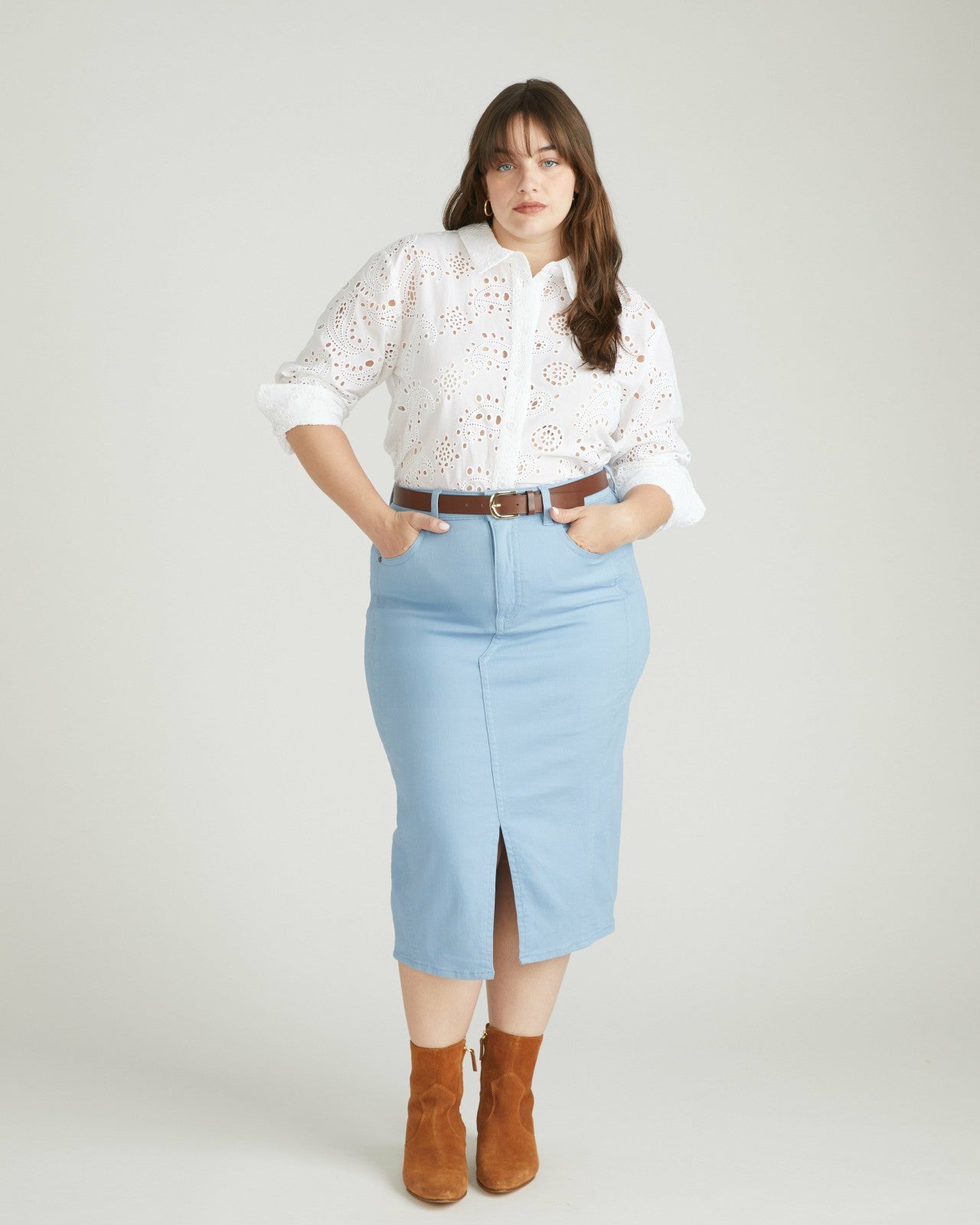 Universal Standard Dakota Denim Skirt - Clear Sky