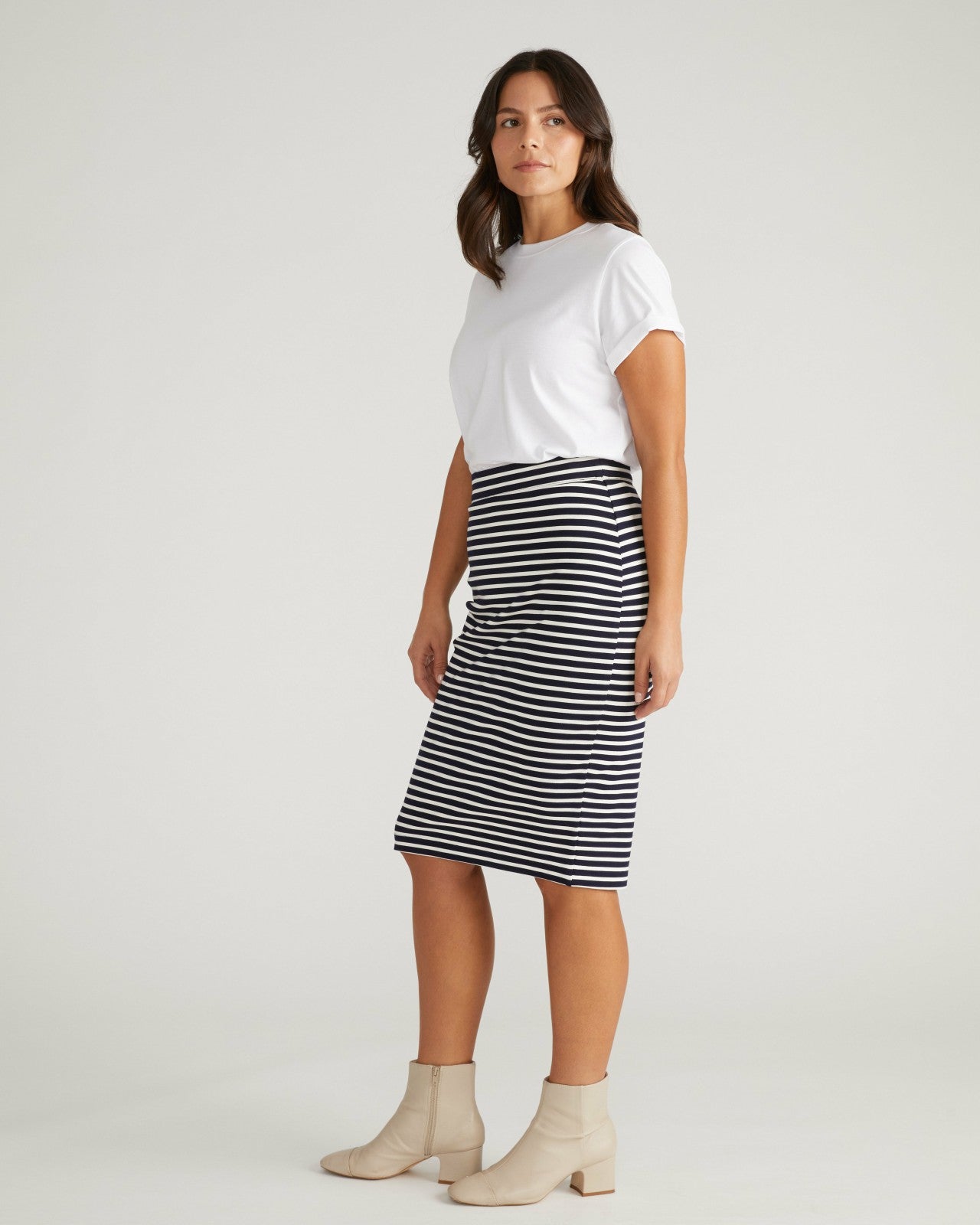 Universal Standard Danube Ponte Skirt - St. James Stripe