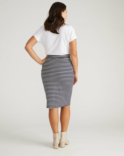 Universal Standard Danube Ponte Skirt - St. James Stripe