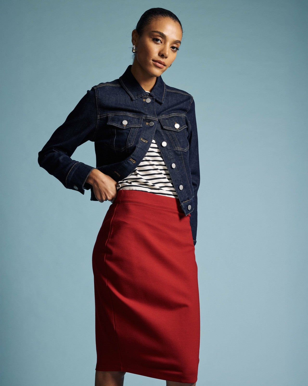 Universal Standard Danube Ponte Skirt - Garnet