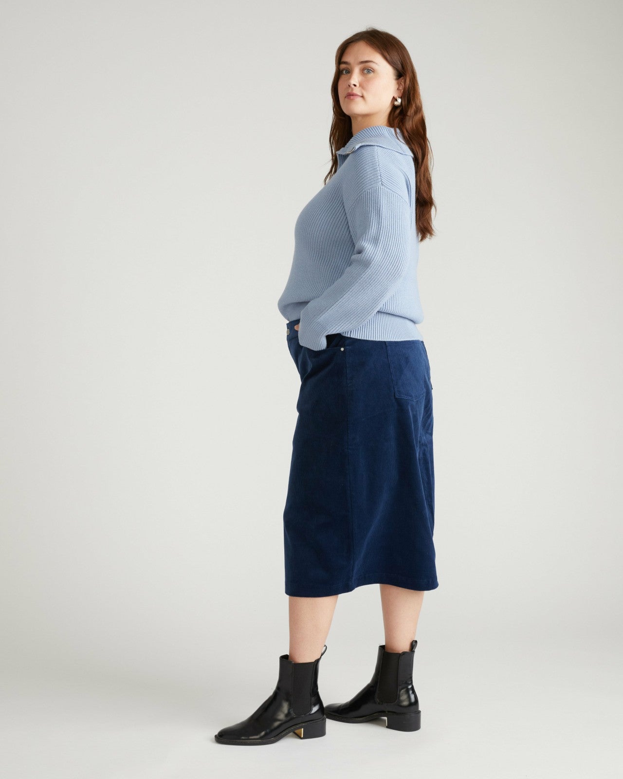 Universal Standard Suzi Corduroy Skirt - Pageant Blue