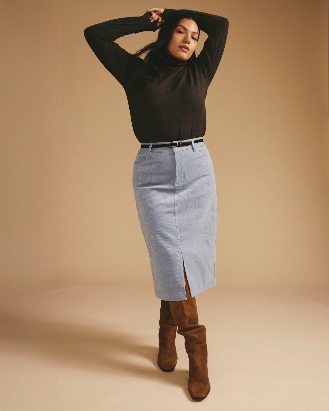 Universal Standard Suzi Corduroy Skirt - Washed Rain