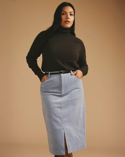 Universal Standard Suzi Corduroy Skirt - Washed Rain