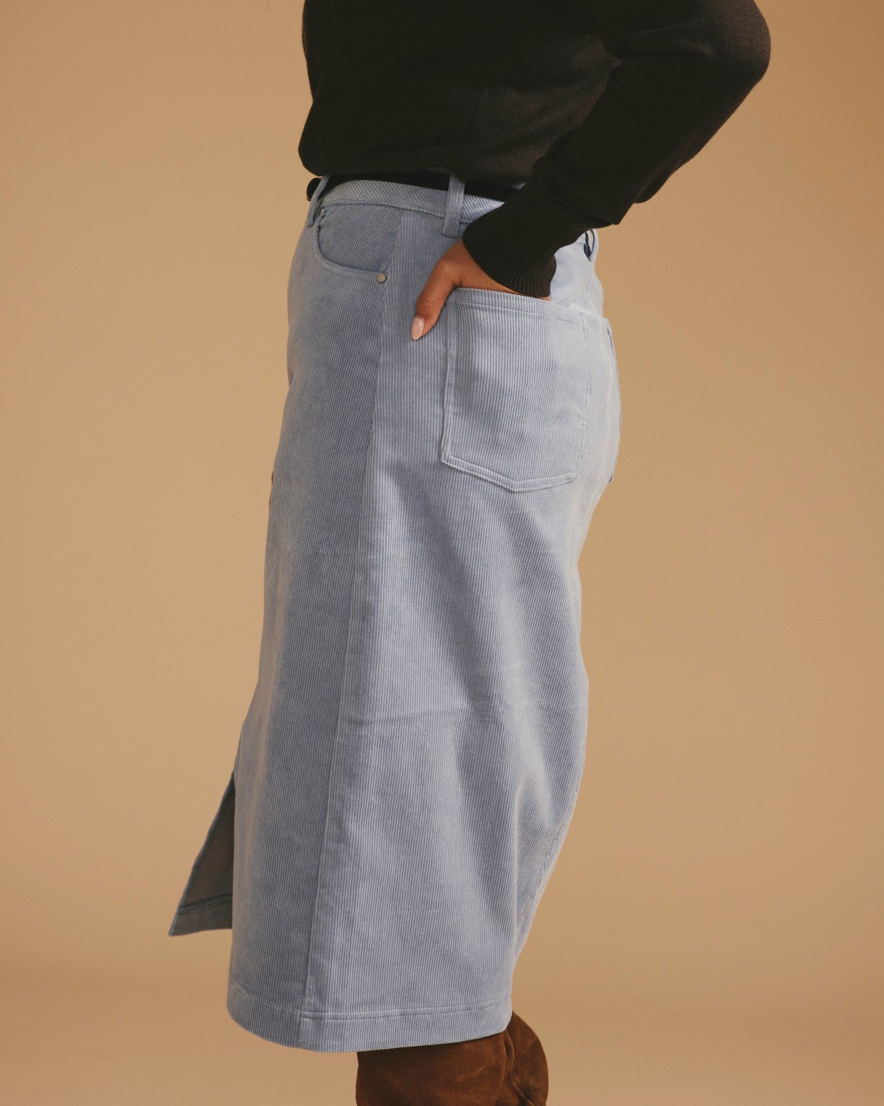 Universal Standard Suzi Corduroy Skirt - Washed Rain