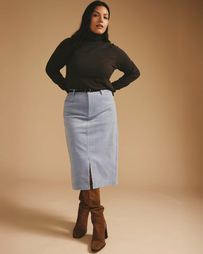 Universal Standard Suzi Corduroy Skirt - Washed Rain