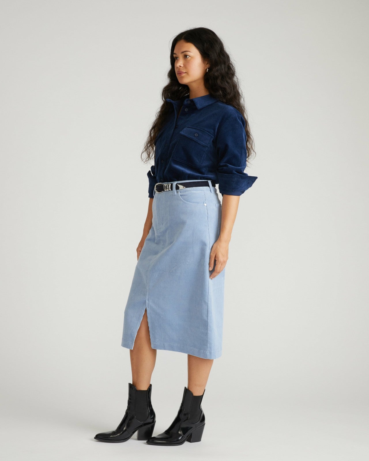 Universal Standard Suzi Corduroy Skirt - Washed Rain