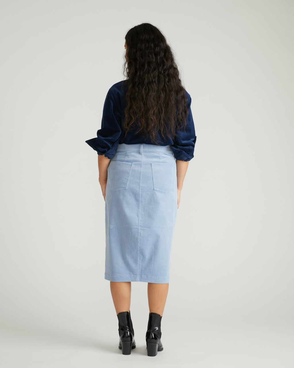 Universal Standard Suzi Corduroy Skirt - Washed Rain