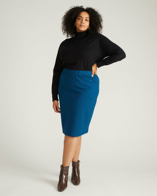 Universal Standard Danube Ponte Skirt - Deep Teal