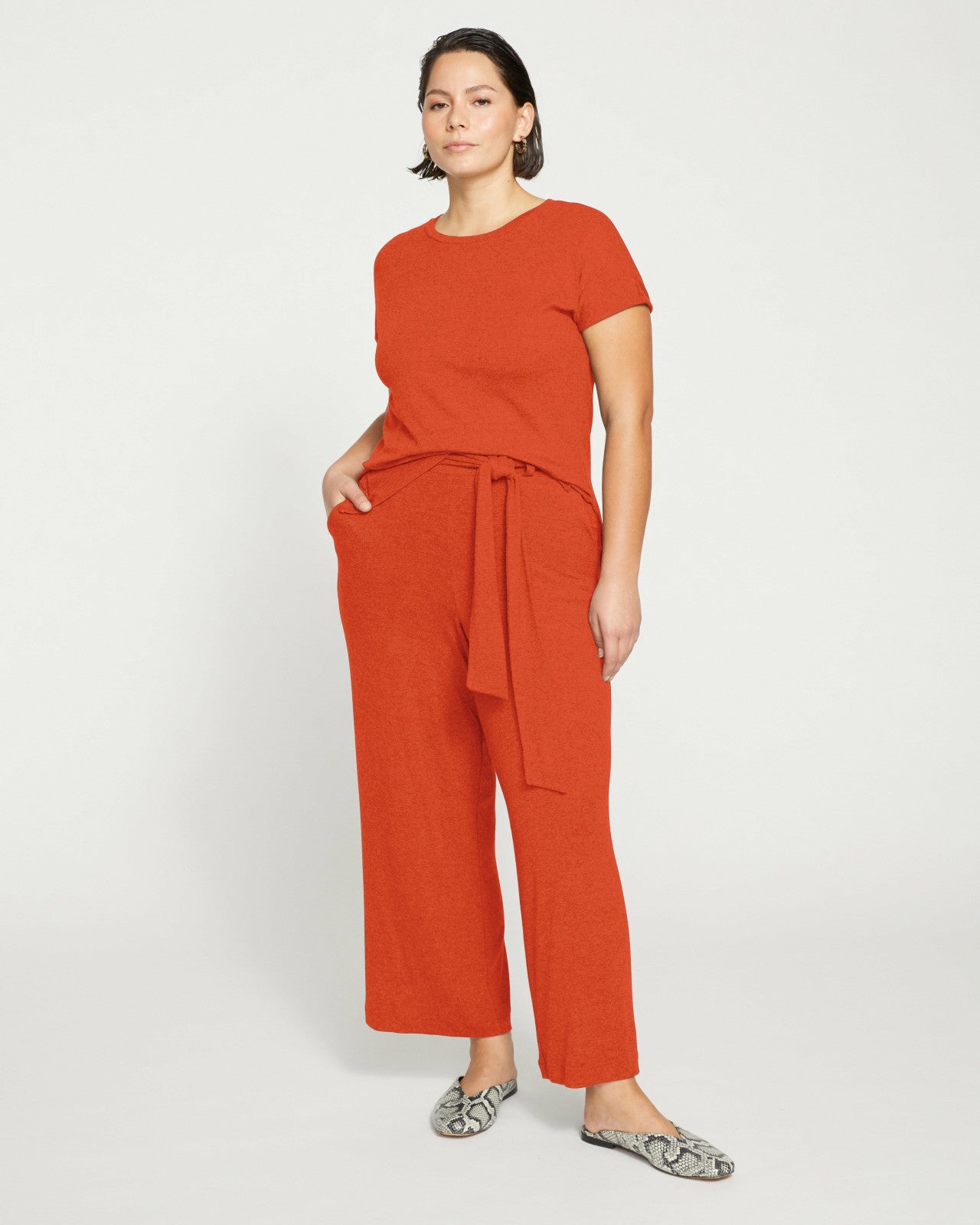 Universal Standard TravelKnit Wide Leg Pants - Warm Russet
