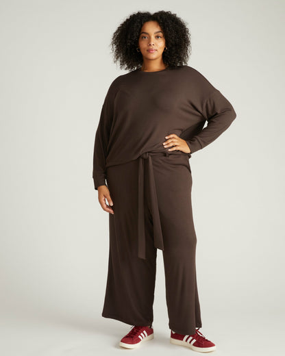 Universal Standard TravelKnit Wide Leg Pants - Espresso