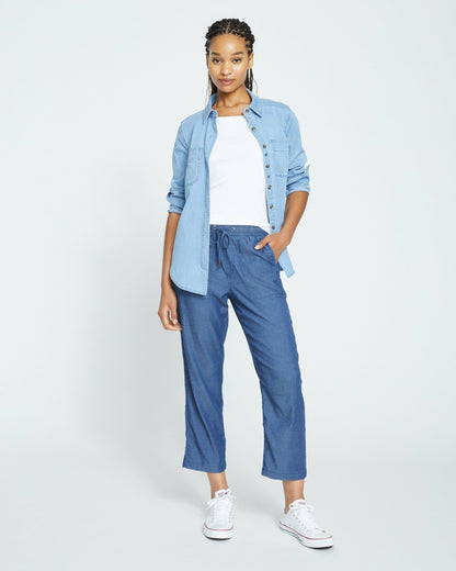 Universal Standard Perfect Tencel Chambray Off-Duty Pants - Midnight Blue