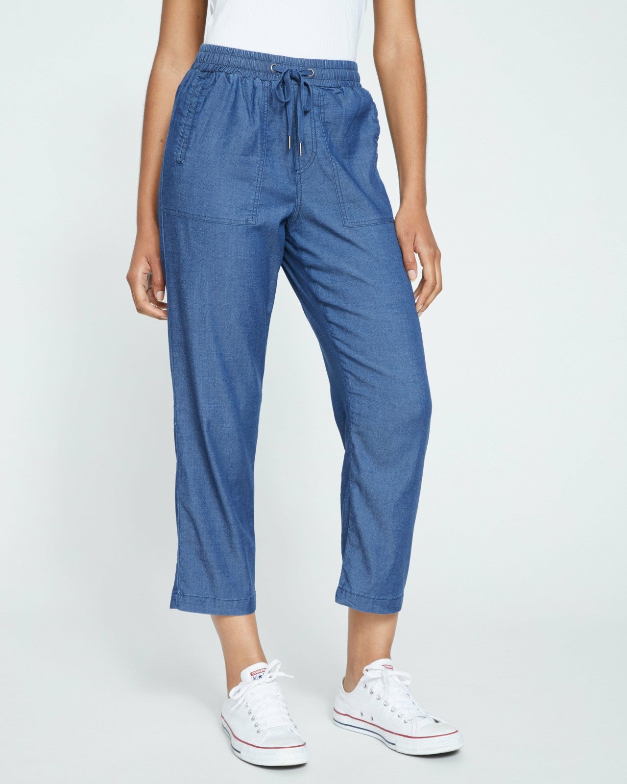 Universal Standard Perfect Tencel Chambray Off-Duty Pants - Midnight Blue