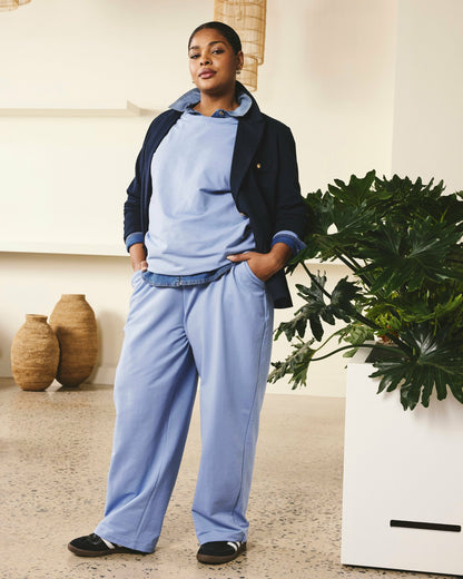 Universal Standard Straight Leg French Terry Sweatpants - Graceful Blue