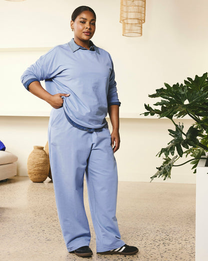 Universal Standard Straight Leg French Terry Sweatpants - Graceful Blue
