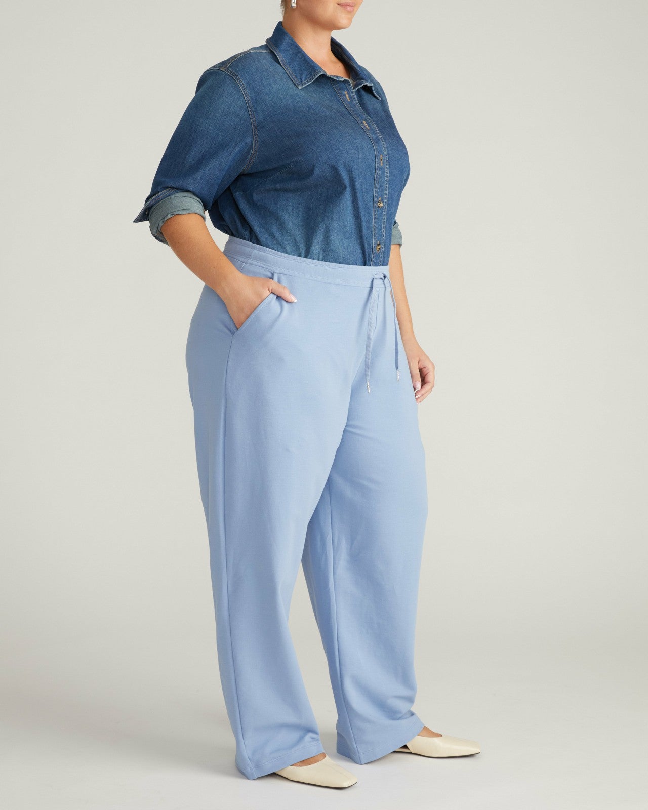 Universal Standard Straight Leg French Terry Sweatpants - Graceful Blue