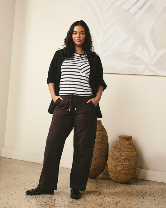 Universal Standard Straight Leg French Terry Sweatpants - Deep Brown