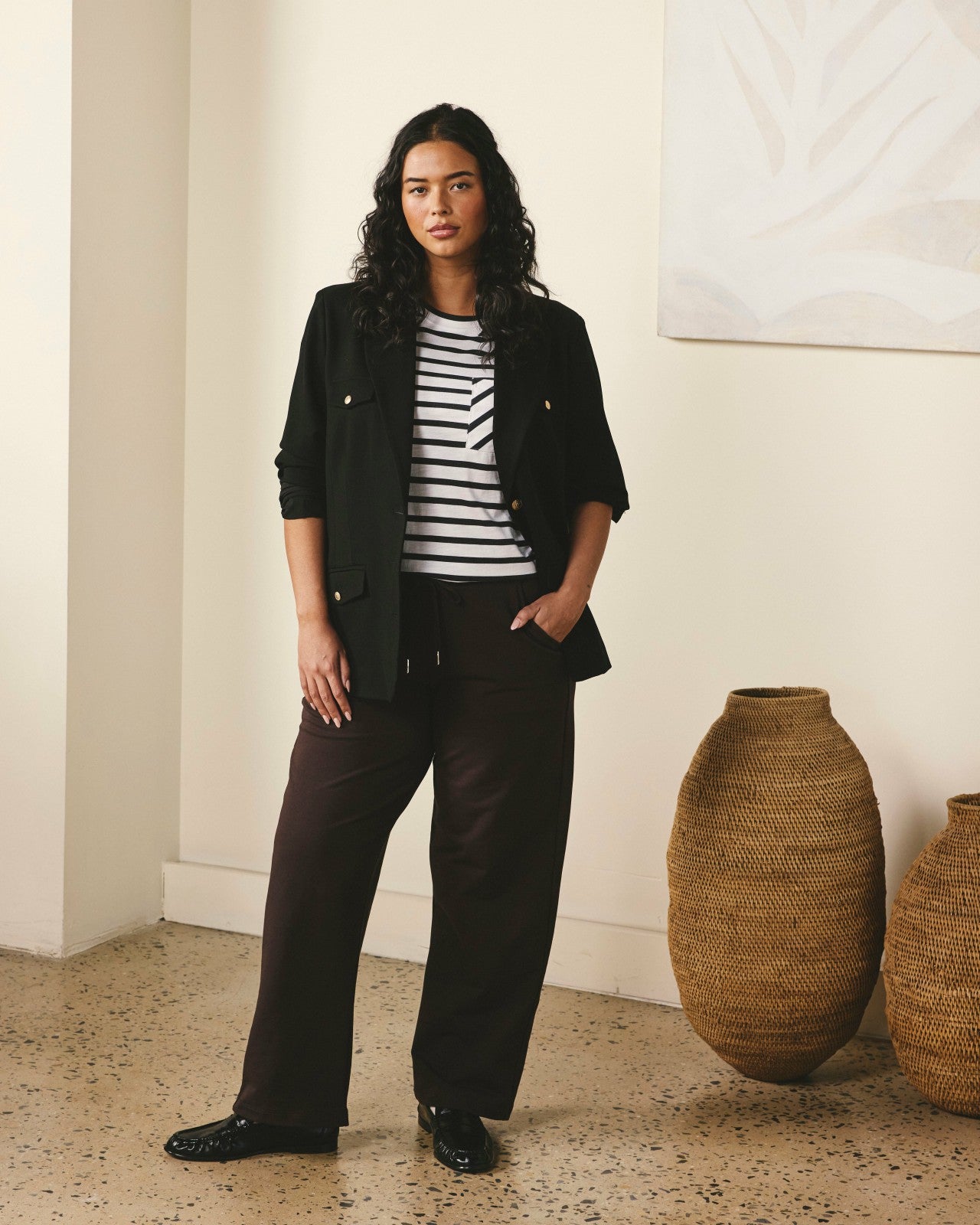 Universal Standard Straight Leg French Terry Sweatpants - Deep Brown