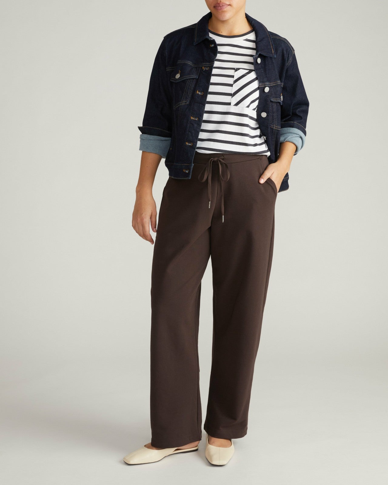 Universal Standard Straight Leg French Terry Sweatpants - Deep Brown