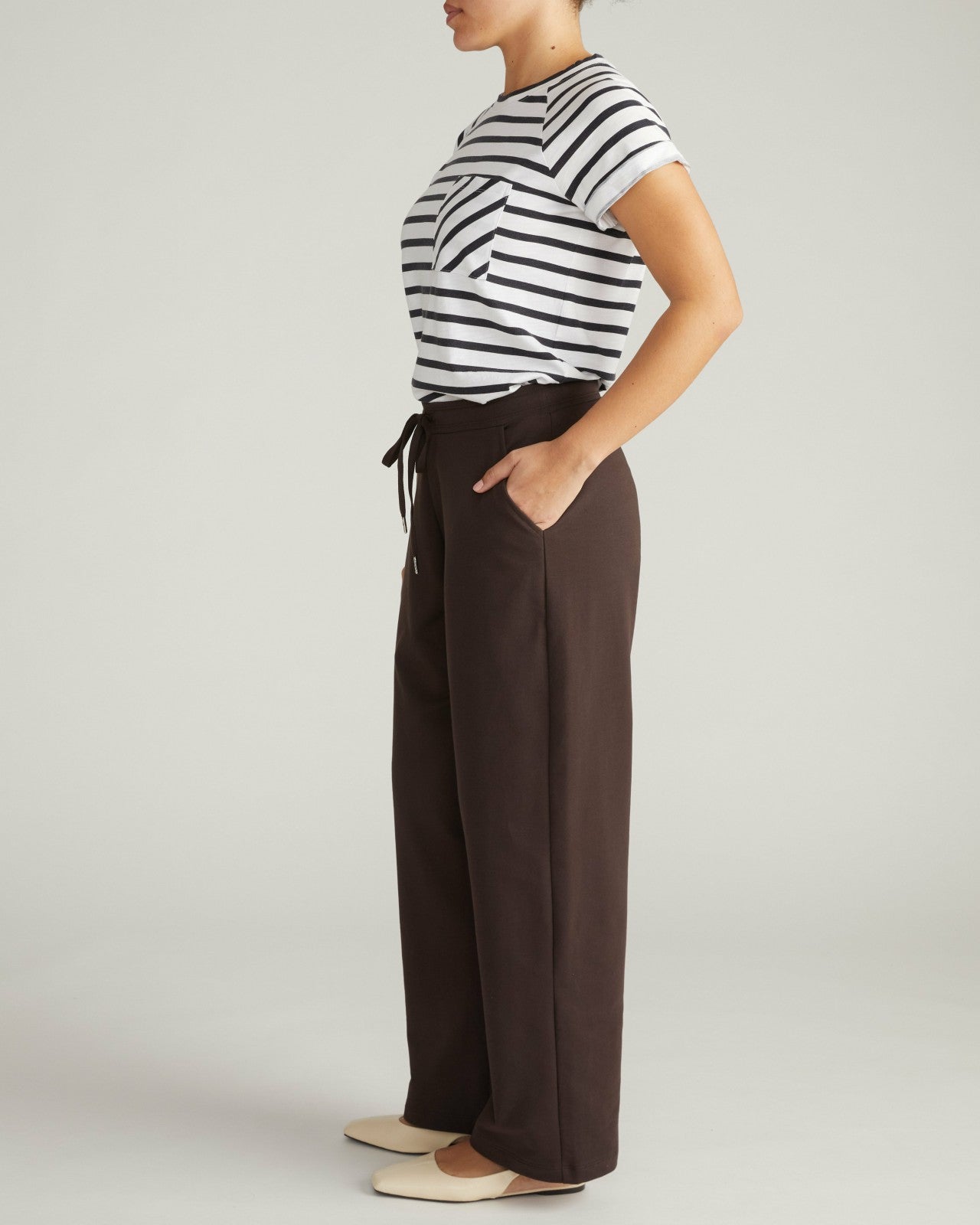 Universal Standard Straight Leg French Terry Sweatpants - Deep Brown