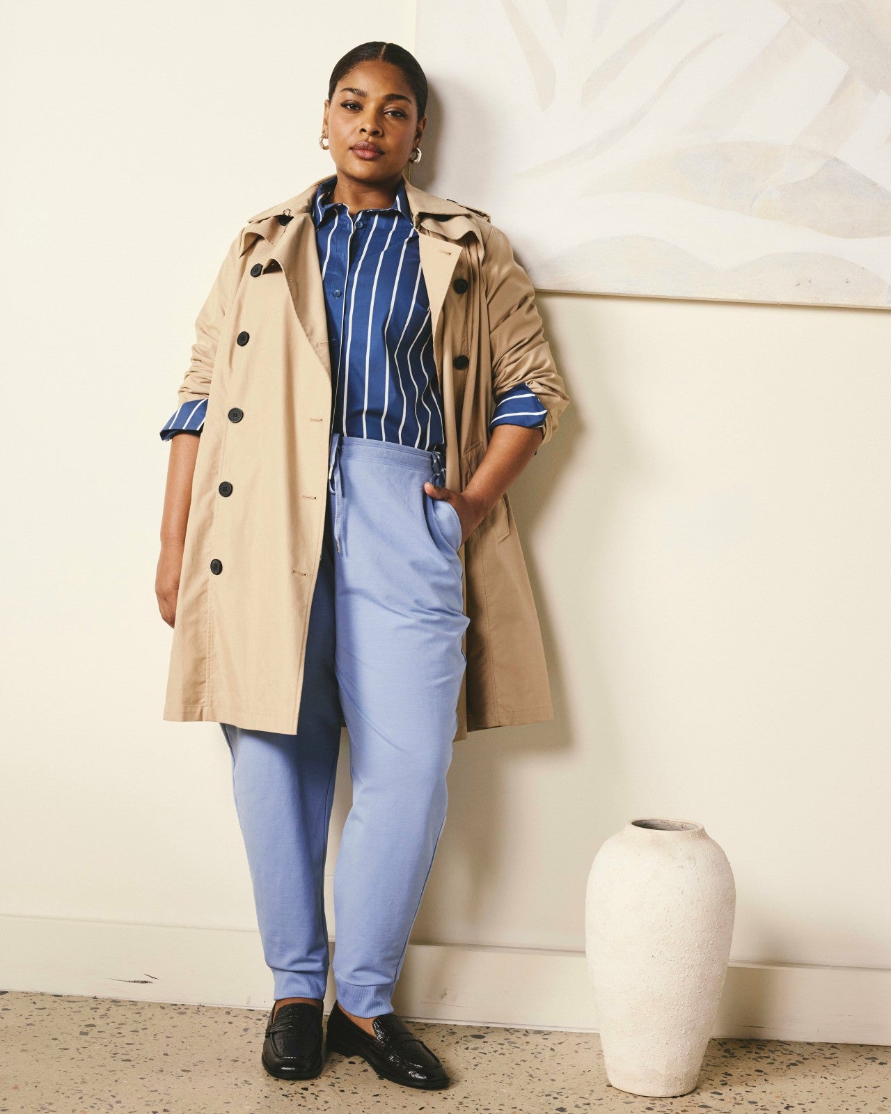 Universal Standard Selma French Terry Jogger - Graceful Blue