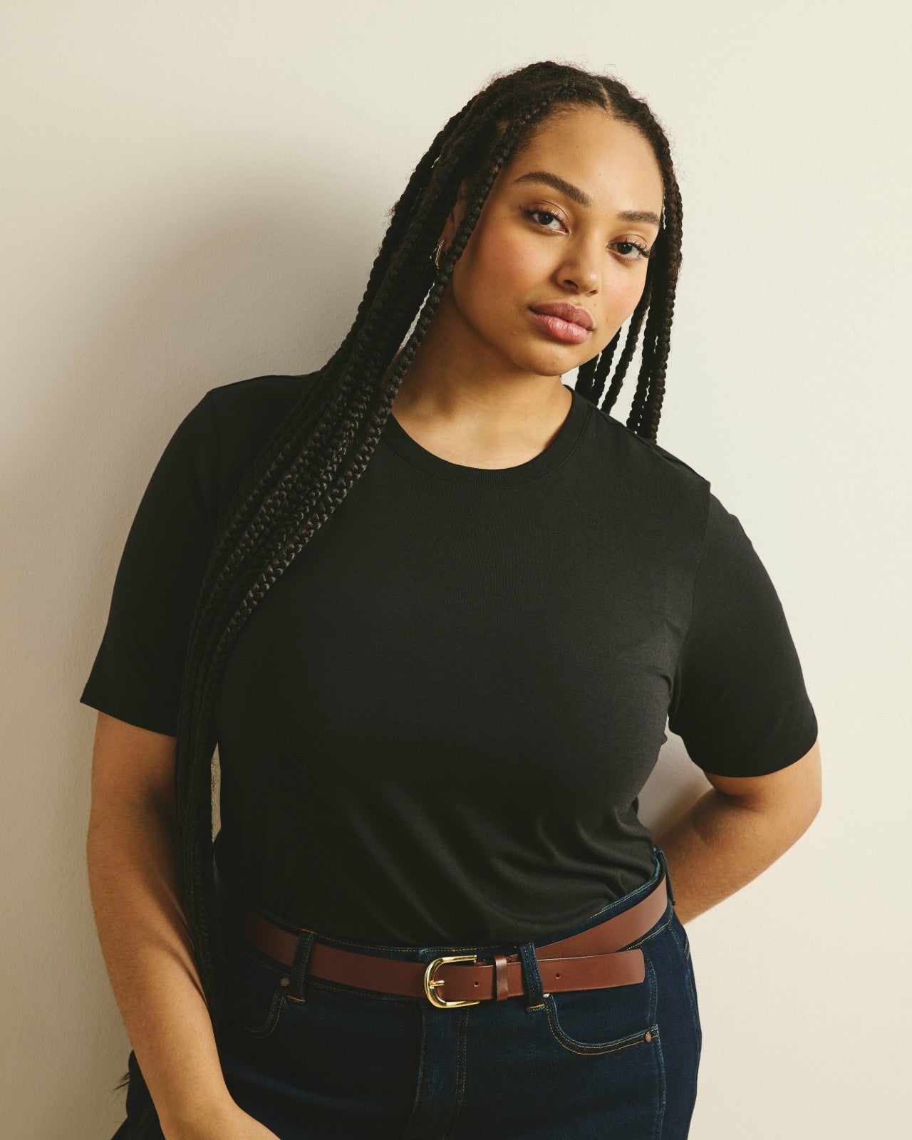 Universal Standard Maia Stovepipe Sleeve Tee - Black