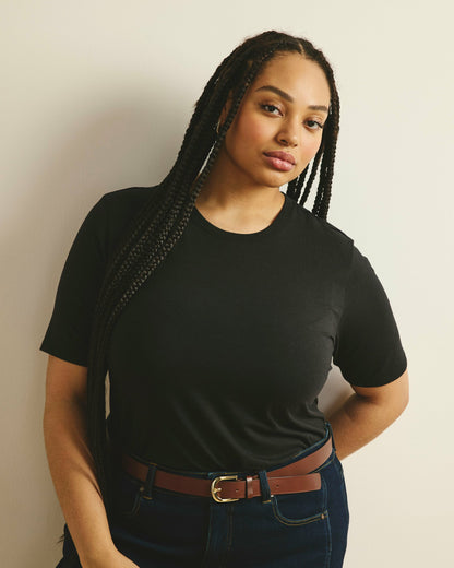 Universal Standard Maia Stovepipe Sleeve Tee - Black