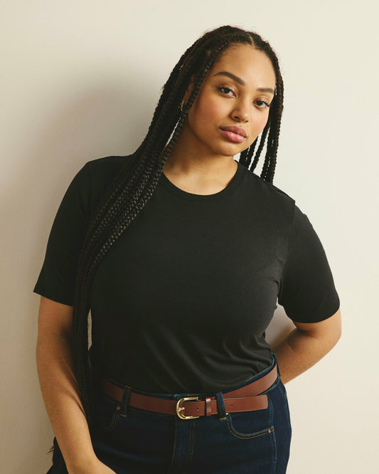 Universal Standard Maia Stovepipe Sleeve Tee - Black
