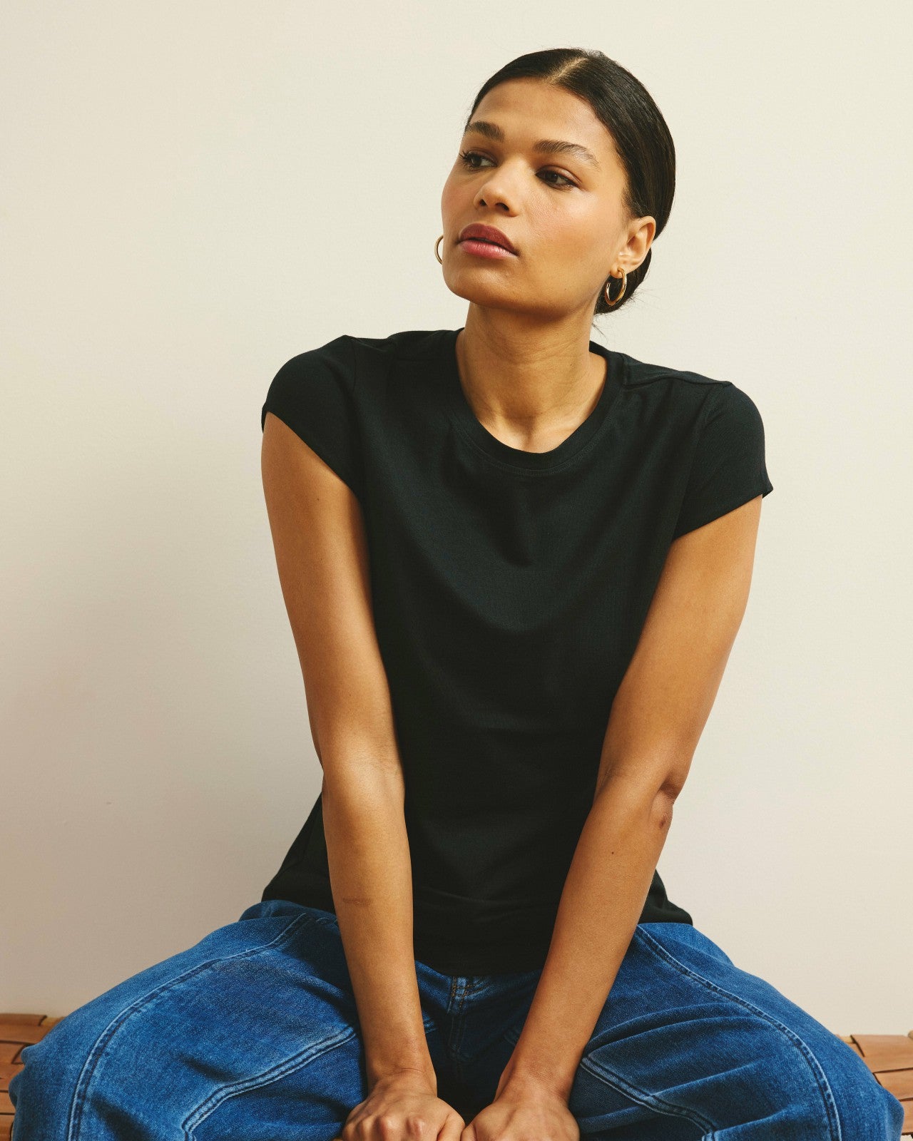 Universal Standard Ashley Cap Sleeve Tee - Black