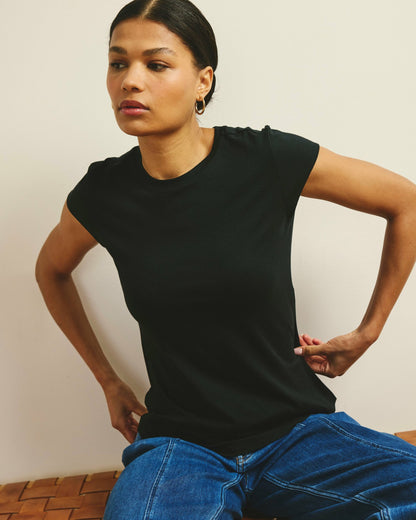 Universal Standard Ashley Cap Sleeve Tee - Black