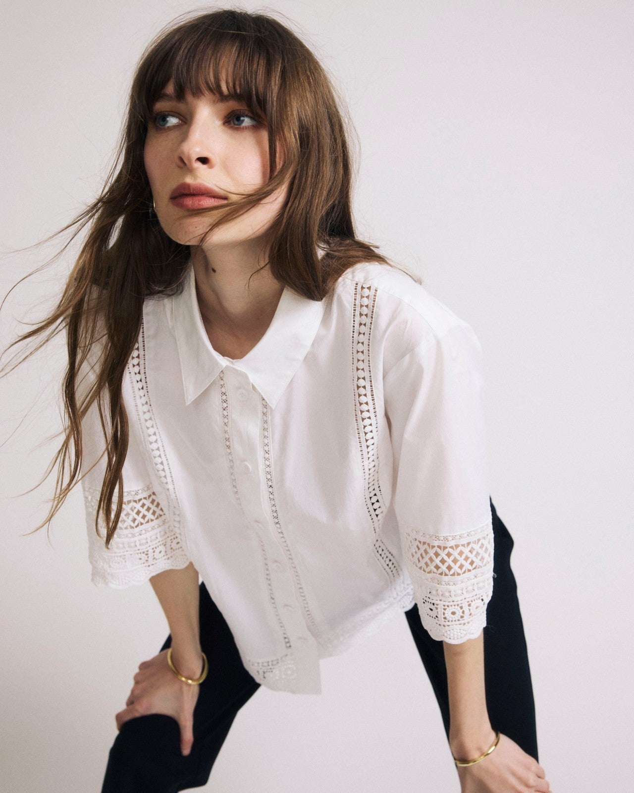 Universal Standard Dora Cotton Poplin Blouse - White